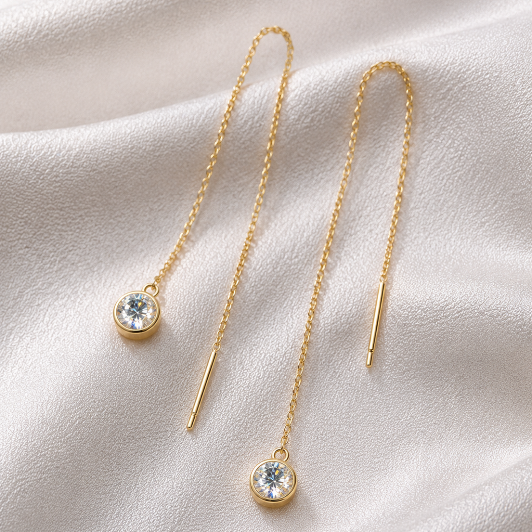 Aria Lunaria Threader Earrings