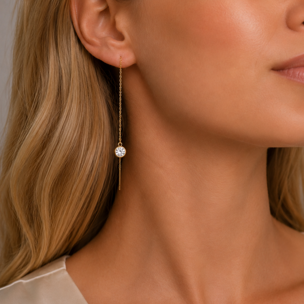 Aria Lunaria Threader Earrings