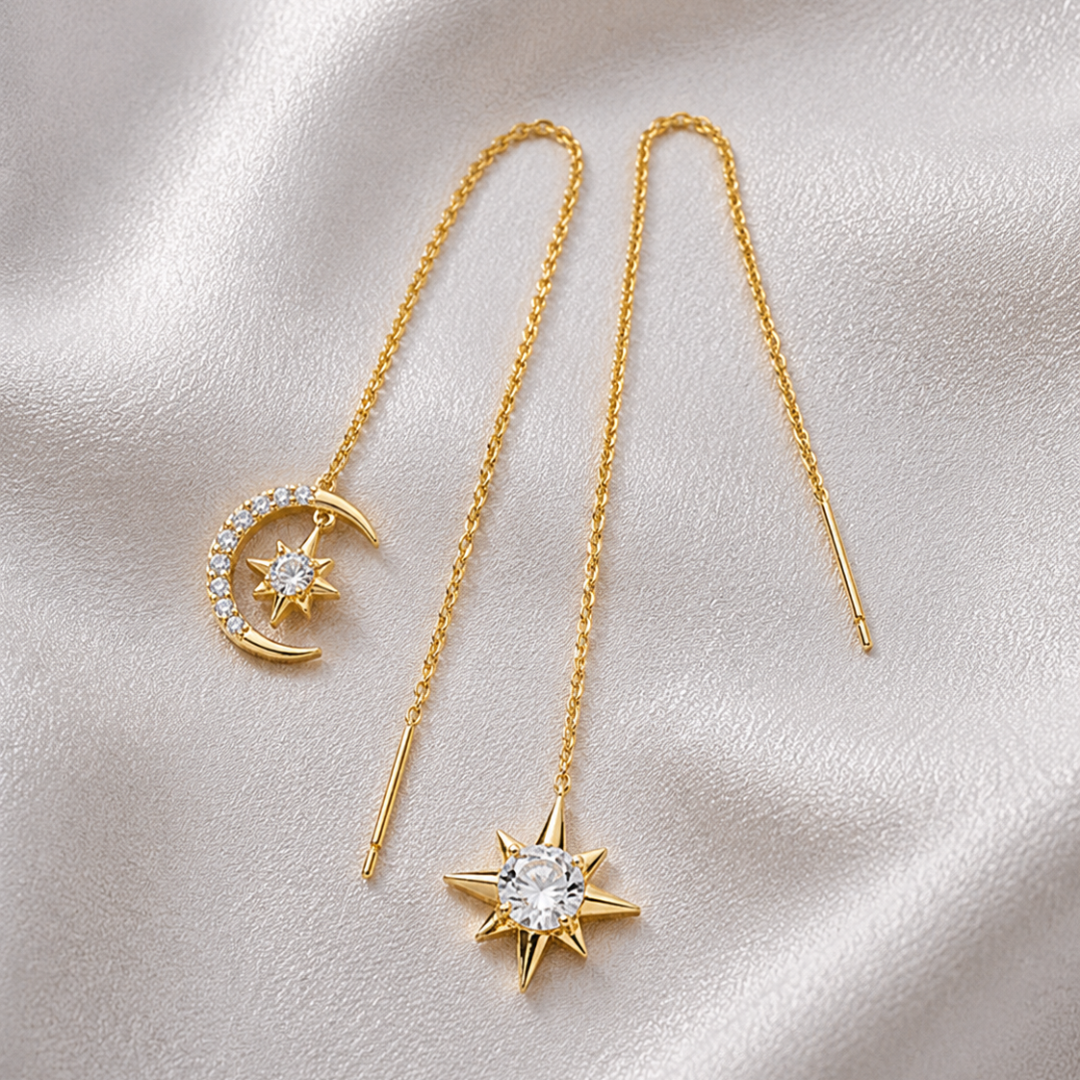 Aria Lunaria Threader Earrings