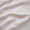 Genevieve Fleur Lariat Necklace