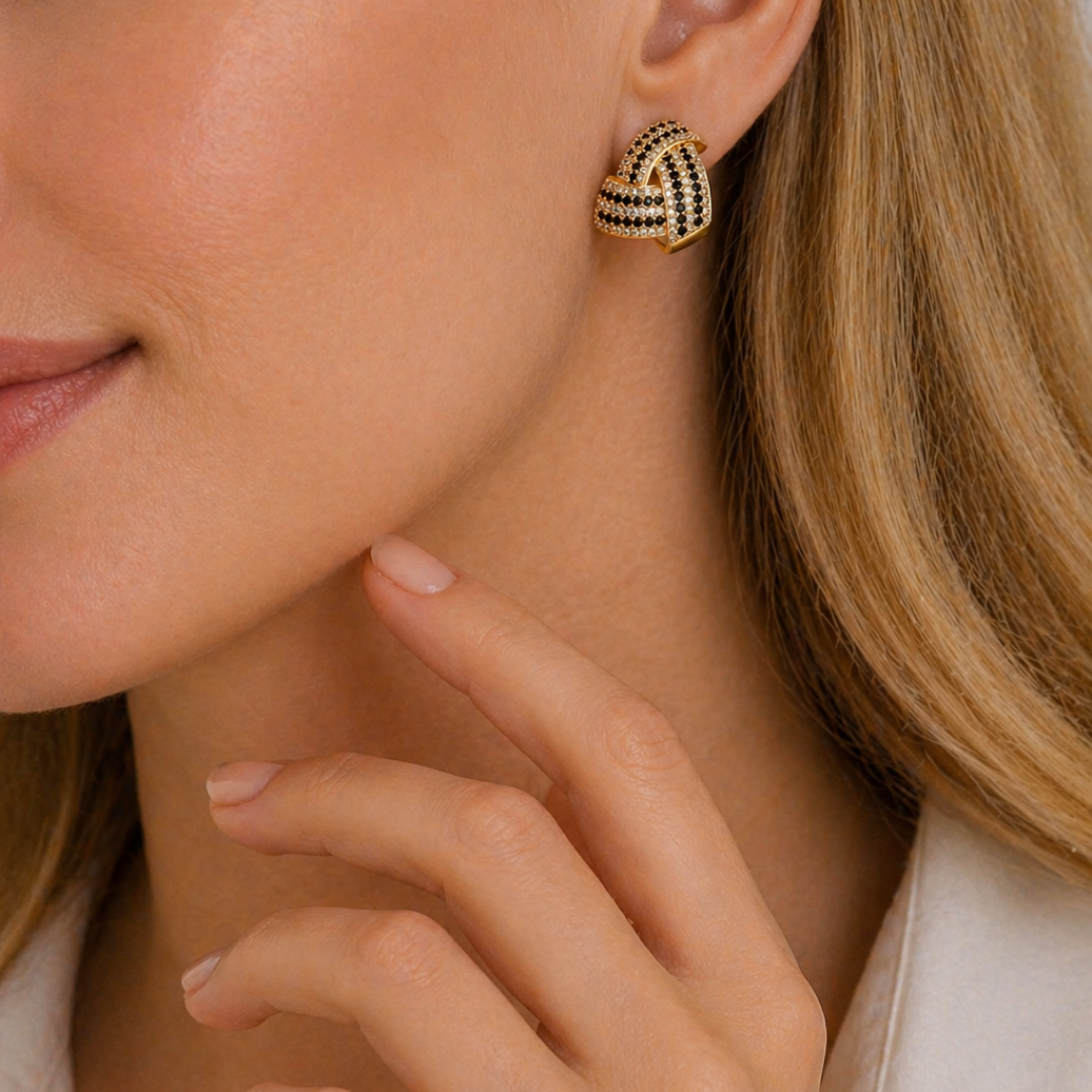 Raven Noir Stud Earrings