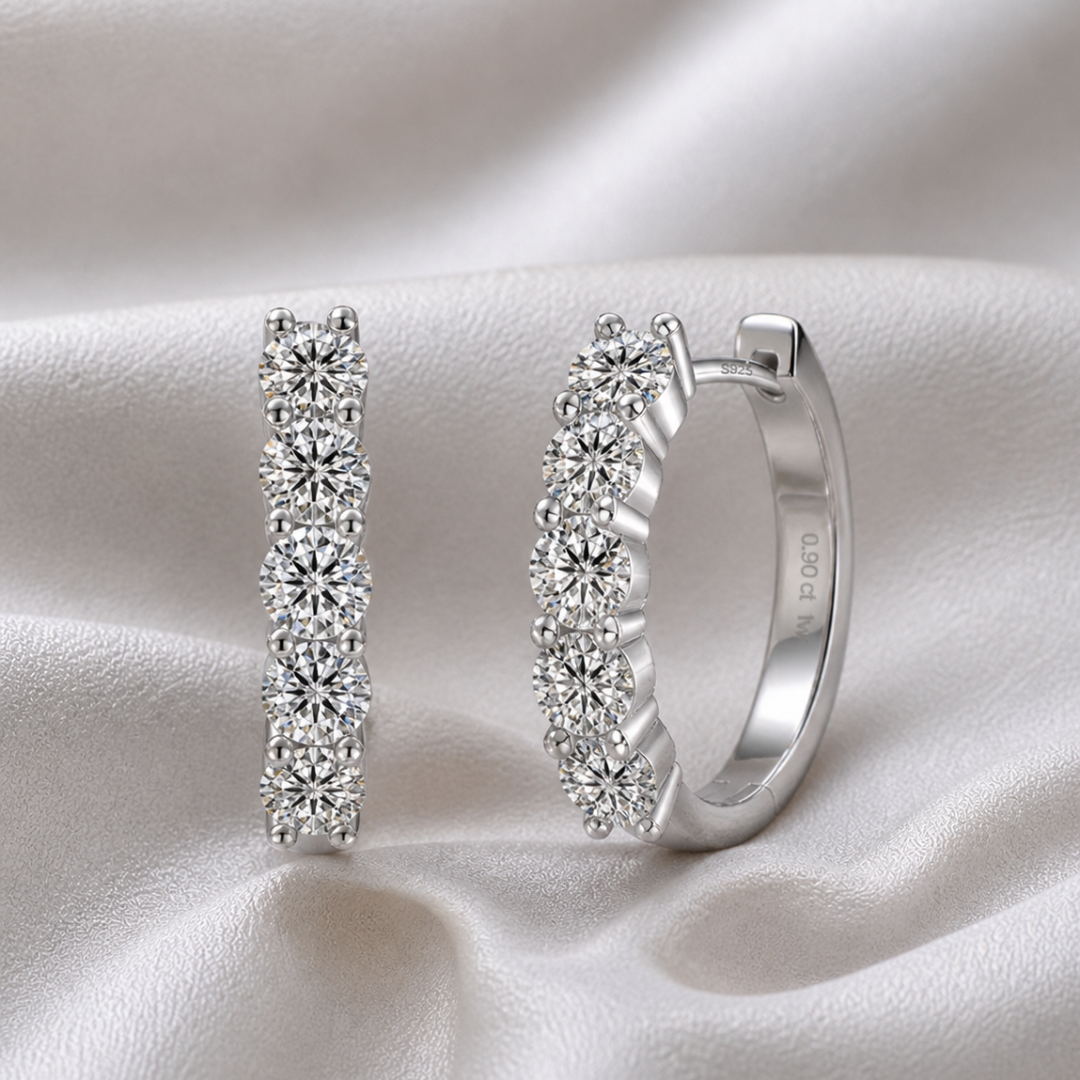 Vivienne Noir Hoop Earrings